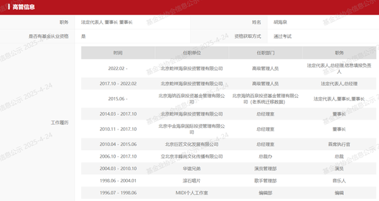 兴盛网 知名歌手胡海泉旗下私募基金被出具警示函